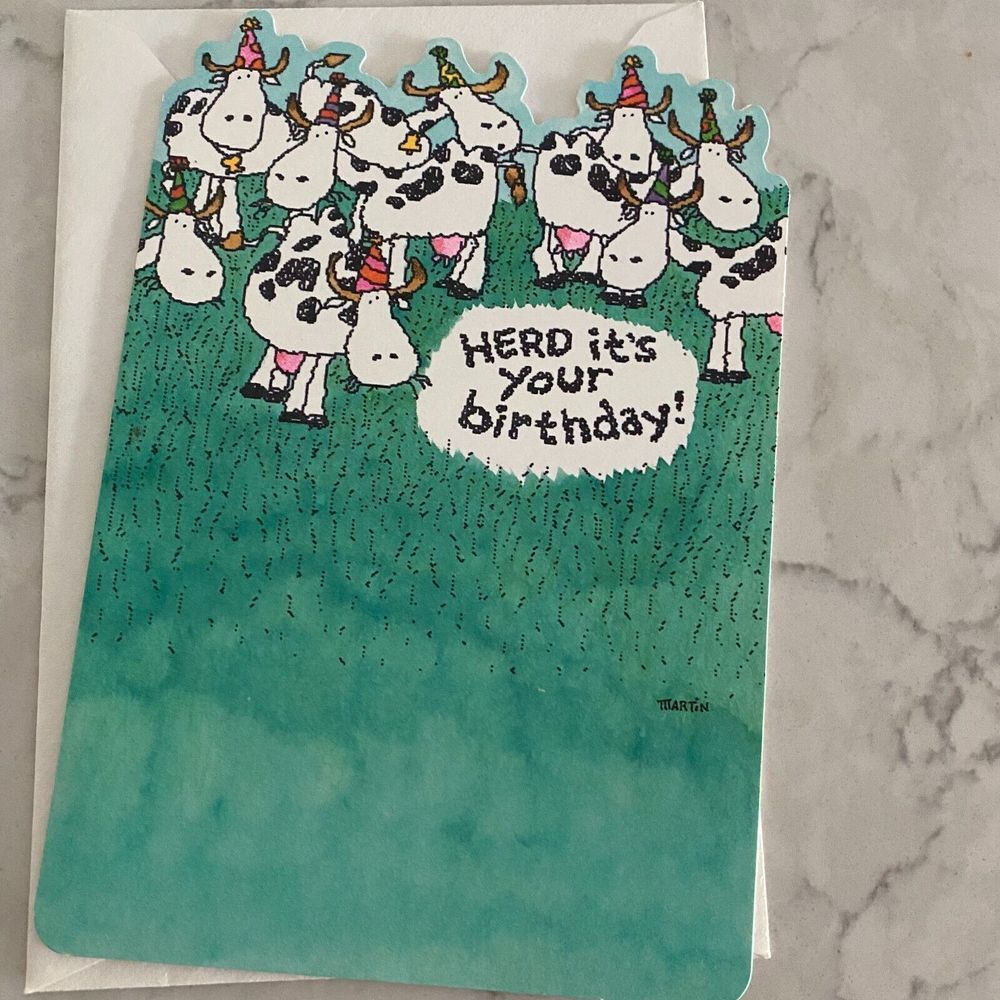 Hallmark 'I herd it's Your Birthday' Cows Friends Special Wishes Greeting Card